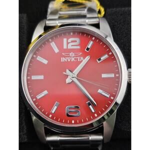 Invicta Men's Watch Celestial Red Dial 48496 New Battery Rare New In Box